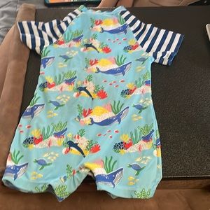 Blue dolphin and whale swimsuit